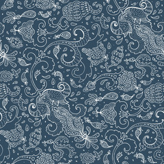 Sticker - Paisley Beautiful golden seamless background.