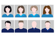 set avatar silhouette people woman man portrait