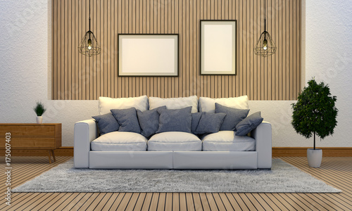 Zdjęcie XXL 3D rendering wewnętrzny nowożytny żywy pokój