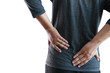 © onephoto - young man Feeling suffering  Lower back pain  Pain relief concept