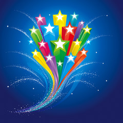 Aufkleber - Stars flowing abstract background for celebration events.