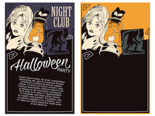 Stock Illustration. Halloween Template Flyer.