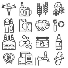 Wall Mural - Beer. Set of outline vector icons