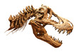 Skeleton of Tyrannosaurus rex ( T-rex ) on isolated background . ( Skull and Neck )