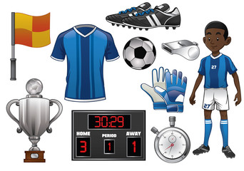 Wall Mural - soccer object set