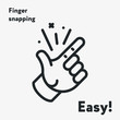 Easy Concept. Finger Snapping Click Flick Hand Gesture Minimal Flat Line Outline Stroke Icon Pictogram