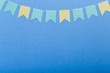 © annaia - födelsedags/ student vimpel på blå pappers bakgrund med utrymme före gen text