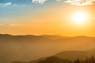 Wall Mural - sunset in the mountains