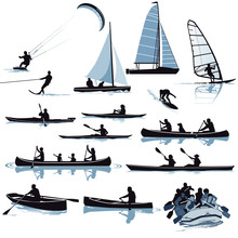 Diverse Wassersport-Arten Illustration