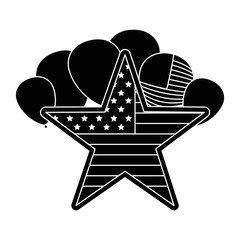 Sticker - united states of america balloons with star