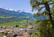 Südtirol- Impressionen, Schlanders, gesehen vom Höhenweg
