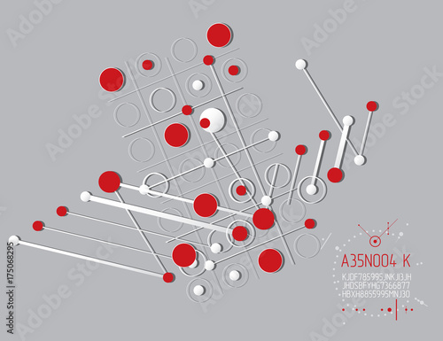 Zdjęcie XXL Tapeta technologii inżynierii wykonane z okręgów i linii. Rysunek techniczny abstrakcyjne tło. Graficzna ilustracja sztuki.