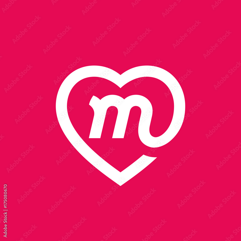 Letter M heart logo icon design template elements Stock Vector | Adobe ...