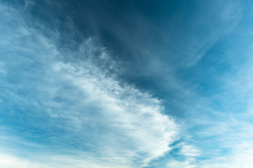Wall Mural - cirrostratus cloudscape or fluffy cirrus clouds on blue blue sky, beautiful cirrocumulus on the high