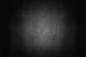 Wall Mural - dark and gray abstract cement wall and studio room gradient background.