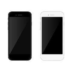 Wall Mural - realistic black and white mobil phone smartphone