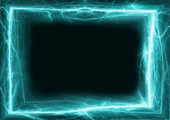 Wall Mural - plasma lightning frame with copy space