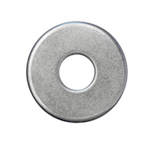 Steel Washer Isolated On White Background, Top View Closeup