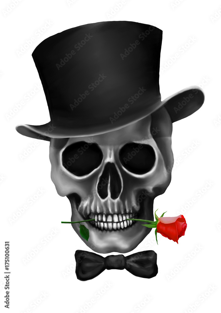 Skull and Rose Top Hat Skull and Rose Top Hat