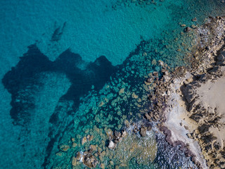 Wall Mural - Aerial View: Drone video of beaches in Rhodes Mandriko, Rodos island