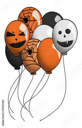 Spooky Halloween Themed Balloons Stock Vector | Adobe Stock