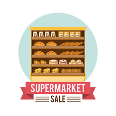 Sticker - Supermarket sale stand icon vector illustration graphic design