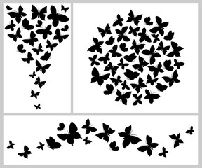 Wall Mural - Butterflies background set. Vector