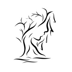 Canvas Print - face tree logo