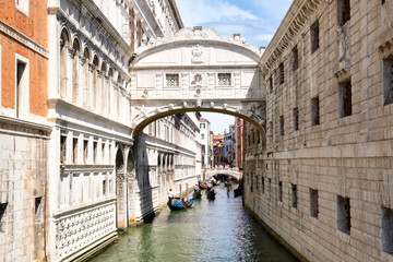 Canvas Print - The Bridge of Sighs, a romantic symbol of the city of Venice in Italy