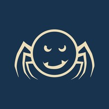 Cartoon Spider Smiley Icon. Halloween Party Collection