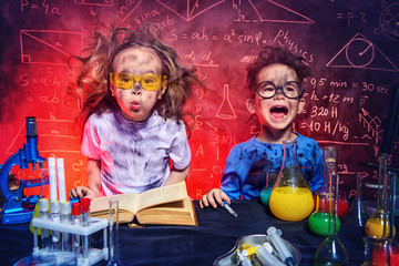 Wall Mural - children doing experiments