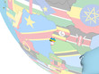 © harvepino - Rwanda with flag on globe