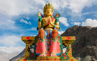 Big sitting Buddha, Diskit Monastery, Nubra Valley, Leh Ladakh, India