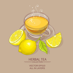 Wall Mural - cup of lemon tea