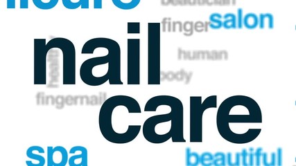 Poster - Nail care animated word cloud, text design animation.