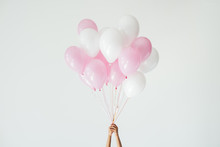 Bunch Of Pink And White Balloons