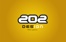 202 Number Numeral Digit White On Yellow Background