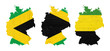 Maps of Germany in textured wooden plates painted with the colors of Jamaica (black, green and yellow), illustrative of the so-called Jamaica coalition and the symbolic colors of the political parties