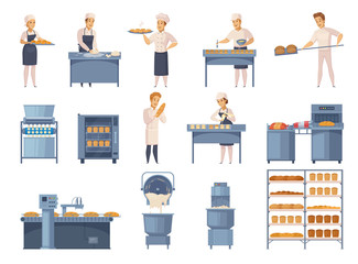 Wall Mural - Bakery Cartoon Icons Set