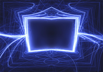 Wall Mural - blue lightning frame, modern plasma party poster