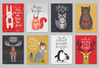 Poster - Christmas animals card set
