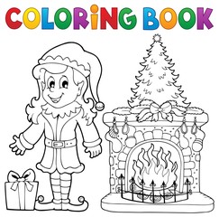 Wall Mural - Coloring book Christmas thematics 7