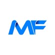 mf logo initial logo vector modern blue fold style