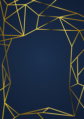 Wall Mural - golden luxurious wireframe abstract vintage card template