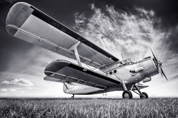 Wall Mural - biplane against a sky