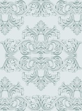 Luxury Invitation Card Vector. Royal Victorian Pattern Ornament. Rich Rococo Backgrounds. Blue Bell Colors
