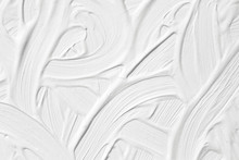 The Background Is White With A Pattern Of Foliage And Flowers. Texture Of Paint With Patterns.