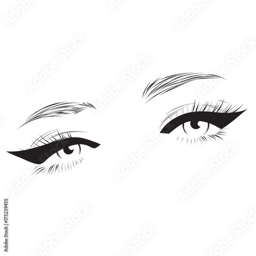 Vector Illustration Beautiful Woman Cat Eye Eyeliner Make Up Buy This Stock Vector And Explore Similar Vectors At Adobe Stock Adobe Stock