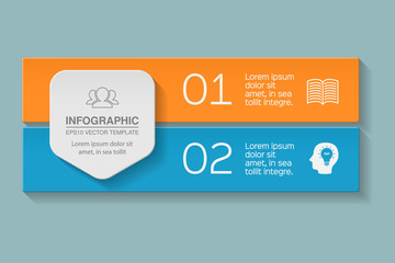 Vector infographic template for diagram, graph, presentation, chart, business concept with 2 options.