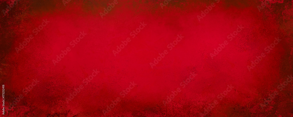 Red Christmas background with black grunge texture on border - obrazy, fototapety, plakaty 